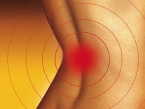 Pain on the lower back with osteochondrosis